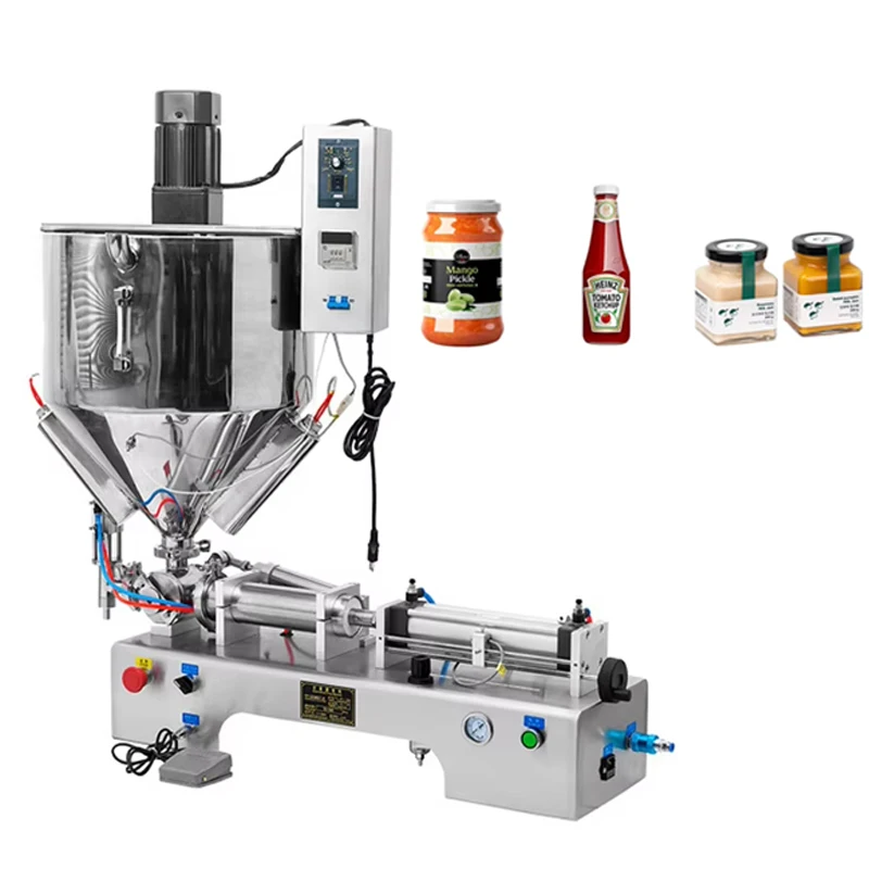 PBOBP Pneumatic Filling Machine For Cream Jam and Paste Filling With Heating And Stirring Hopper