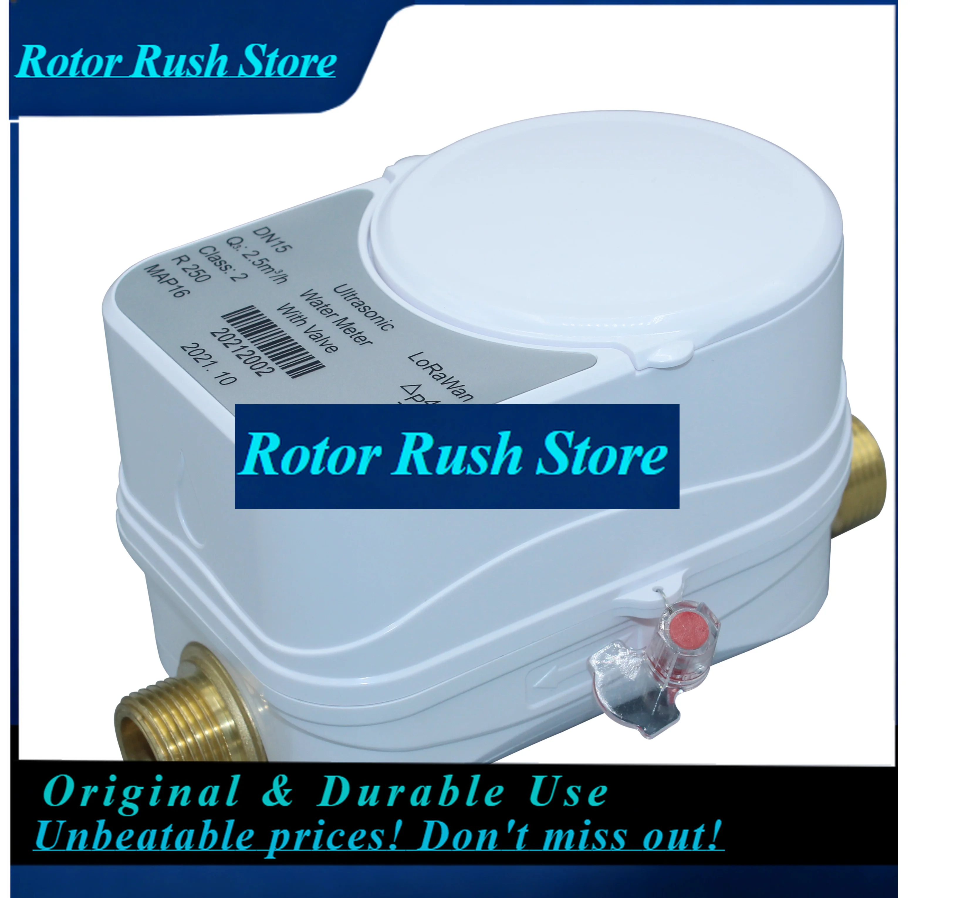RoRuSTuya Smartlife Wireless WiFi Water Flow Monitor And Water Shutoff In 3/4 Inch Smart Ultrasonic Water Meter