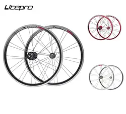 JKLitepro KFUN/S21 20Inch Folding Bike Wheelset 406 74/130 V Brake Rims 451 Disc Brake Sealed Bearings 11 Speed Bicycle Rim