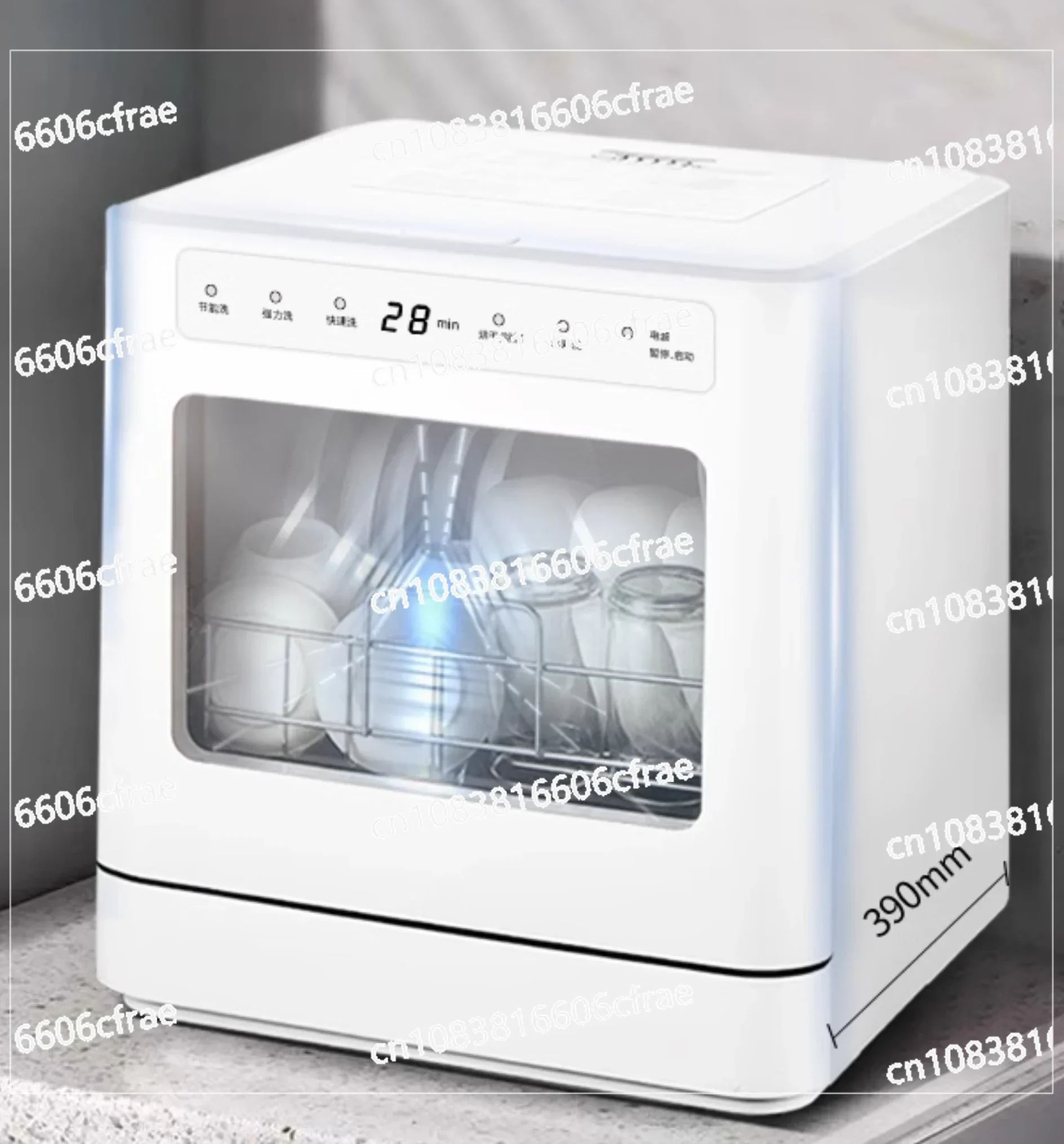 Dishwasher, household table, small, fully automatic, dual-mode water inlet can be dried independently