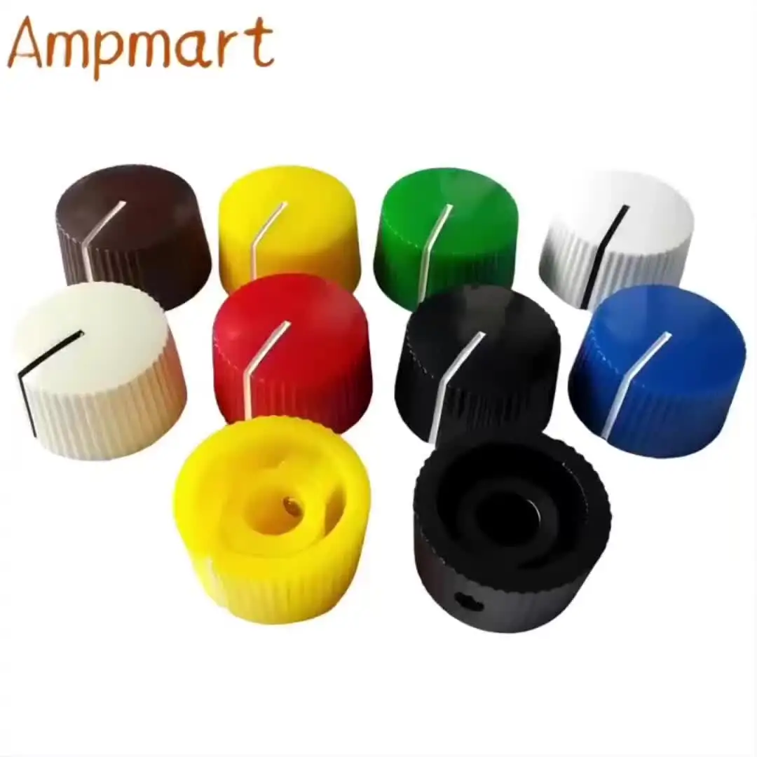 20X12MM 원형 플라스틱 손잡이, 기타 이펙터 손잡이, 전위차계 스위치 손잡이, HIFI 볼륨 조절 손잡이, 내부 구멍: 6.4MM