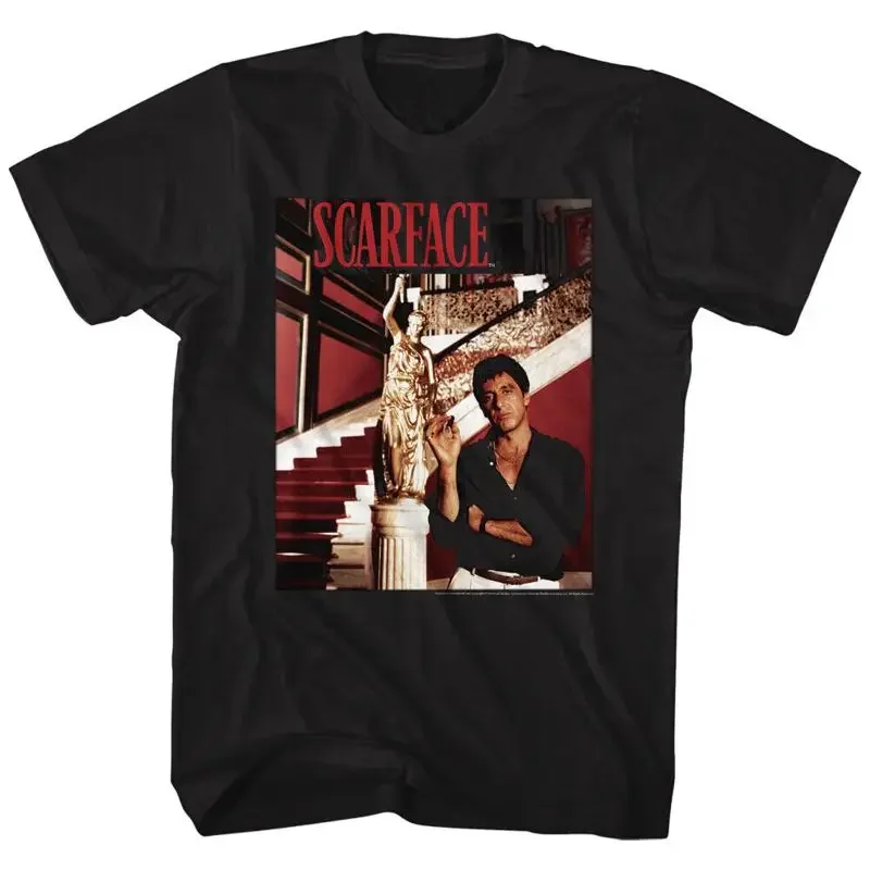Scarface Movie Tony At His Mansion Al Pacino Men's T Shirt Cuban Mafia