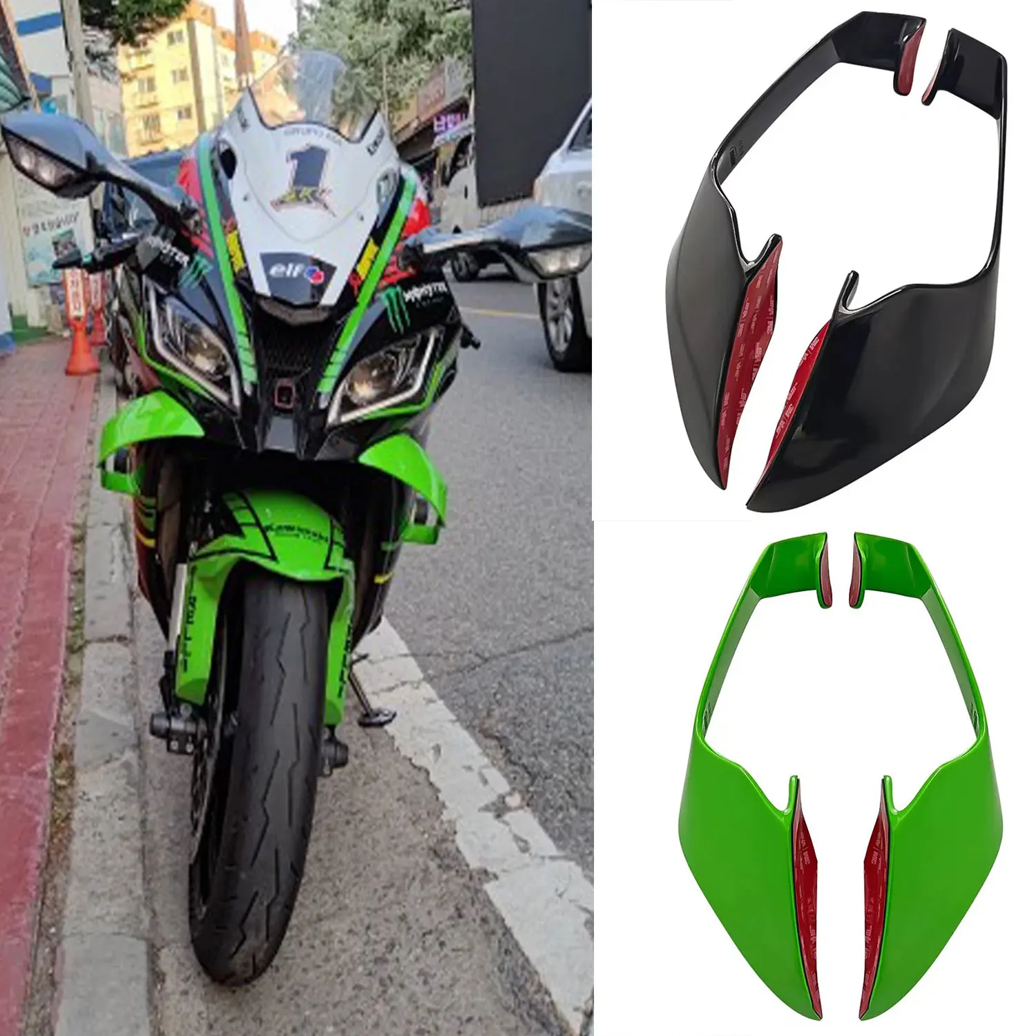 Alerón lateral aerodinámico para motocicleta, alerón de carenado para Kawasaki Ninja ZX-10R, ZX 10R, 2016 -2021, ZX10R