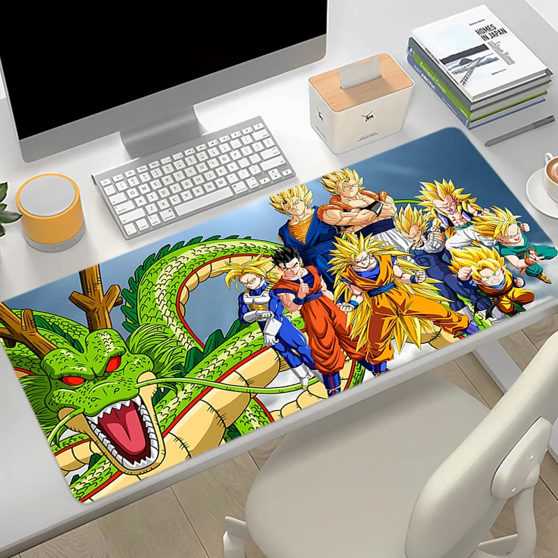 Alfombrilla de ratón grande con diseño de anime, nueva, de la serie Dragon Ball, para jugadores, accesorios para juegos, con borde de goma para fijarla al escritorio, alfombrilla para ratón de ordenador portátil, DBZ.