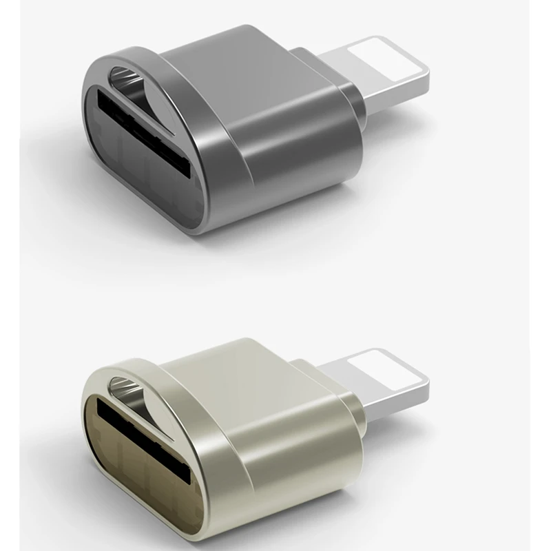 Lettore di schede Mini per lettore di schede adattatore di memoria OTG esterno Micro-SD per IOS 13 14 iPhone 12/Mini/Pro Max Gold