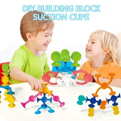 DIY Soft TPR Building Block Suction Cups Interesting Educational Construction Toys Children's Gifts Creative Assembly Toys
