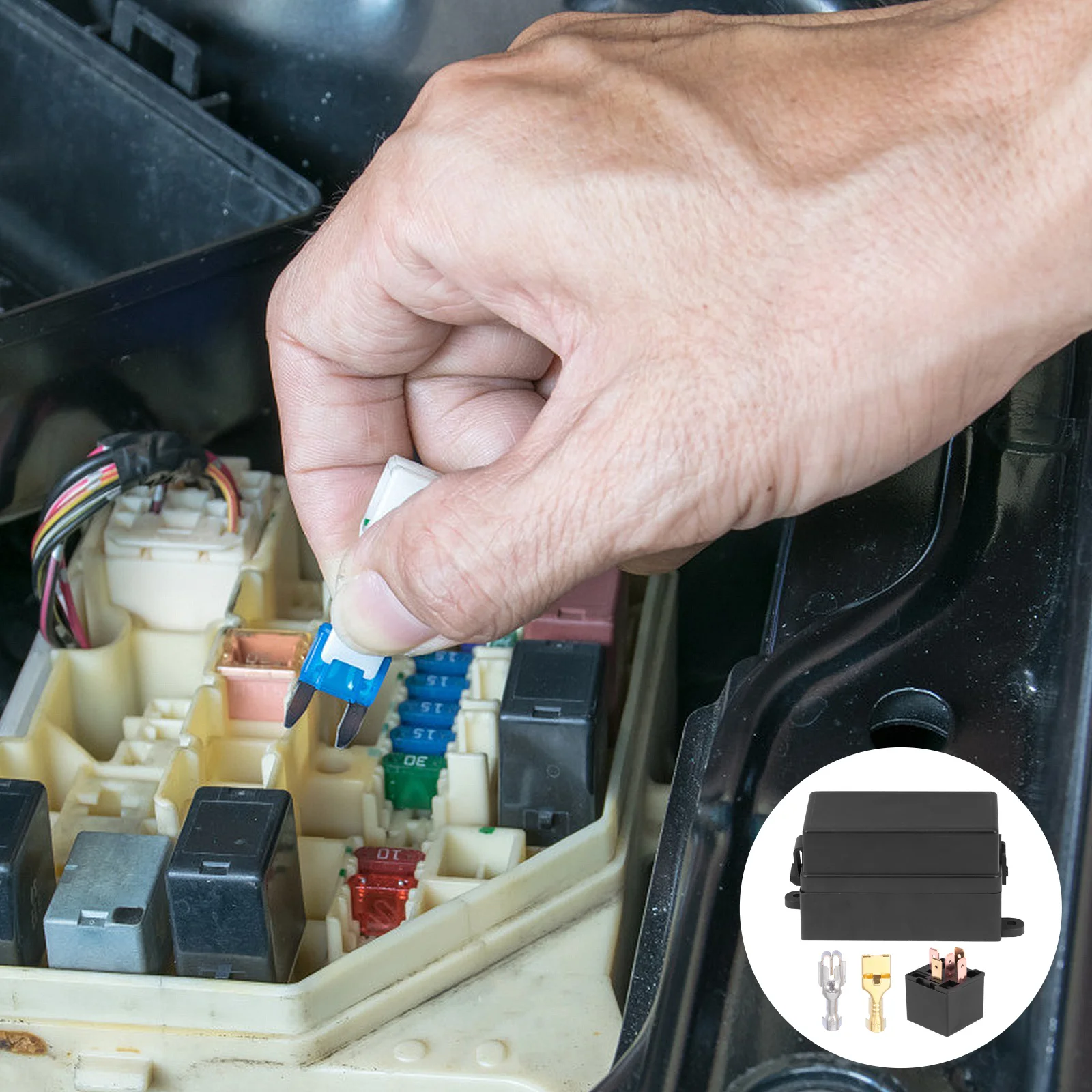 

12 Way Auto Fuse Relay Holder 4 Pin 12V 40a Practical Waterproof Relay Box Suitable for Car Truck Trailer Fuse Holder