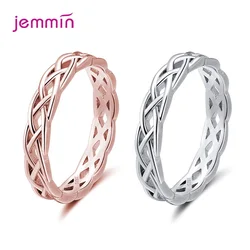 Vintage Authentic 925 Sterling Silver Hollow Rings for Women Wedding Engagement Anniversary Finger Female Jewelry