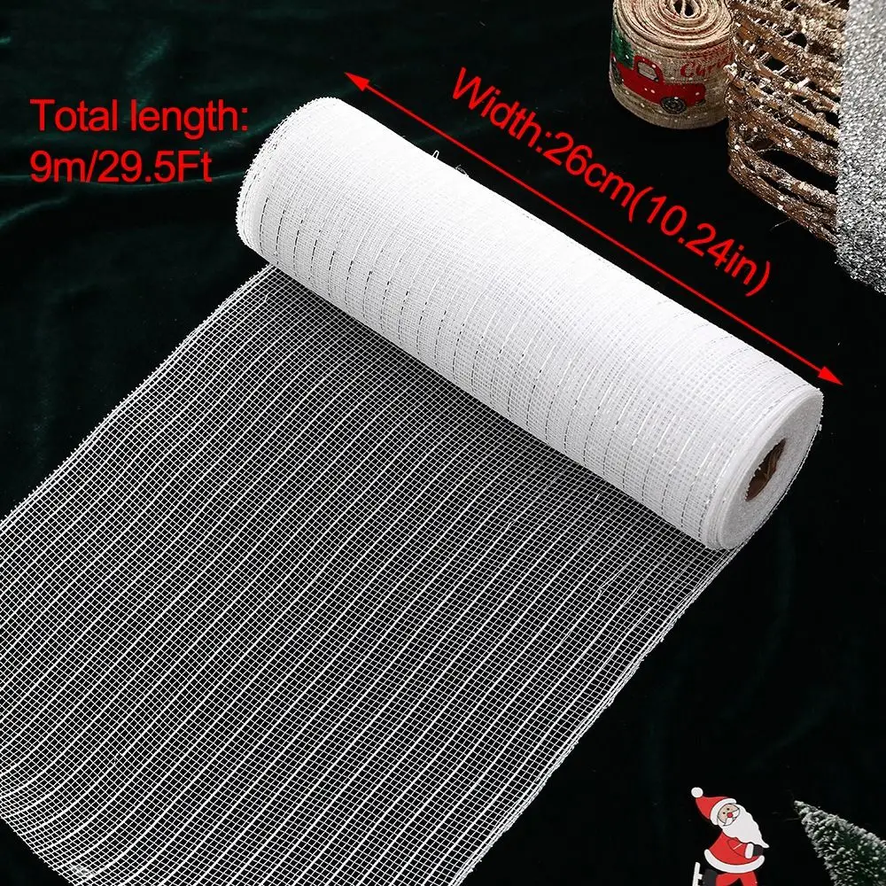 لامعة عيد الميلاد الديكور شبكة الشريط DIY الحرفية الملونة شجرة عيد الميلاد الشريط اليدوية 26 سنتيمتر عيد الميلاد التفاف الشريط هدية حزمة #6