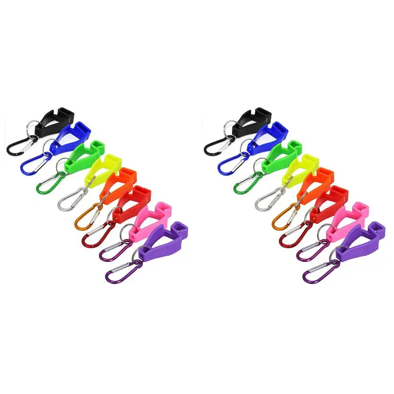 16Pcs Glove Clips For Work Glove Holders Glove Belt Clip With Metal Carabiners For Construction Worker Guard Labor