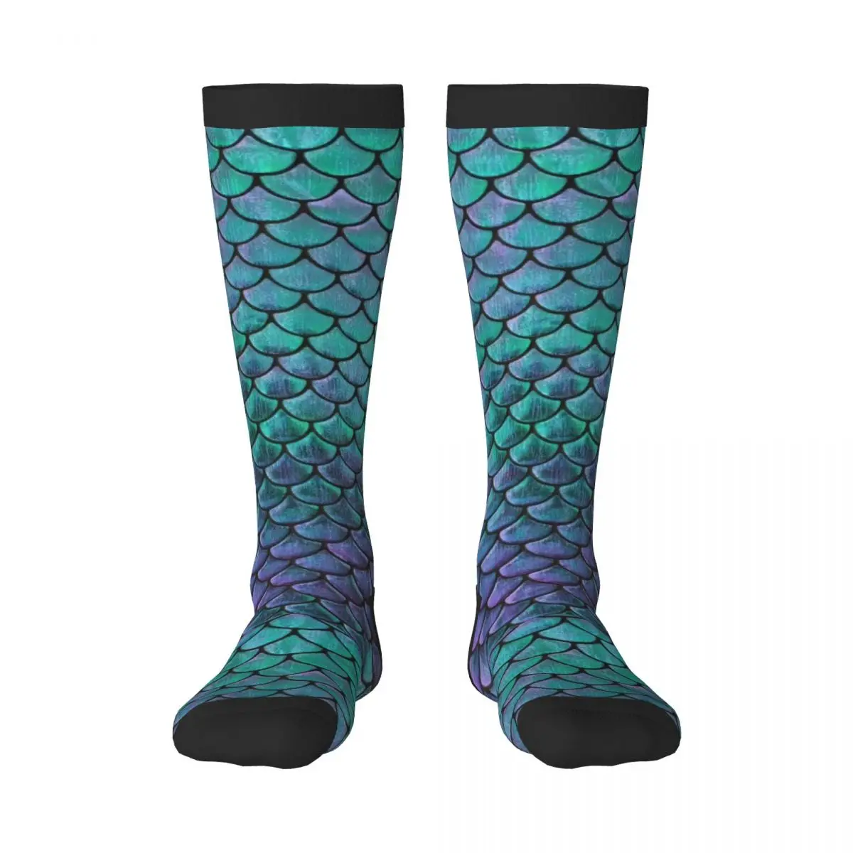 Unisex Socks Autumn Winter Mermaid Scales Long Socks Business Casual Harajuku Streetwear Sports Socks Sox