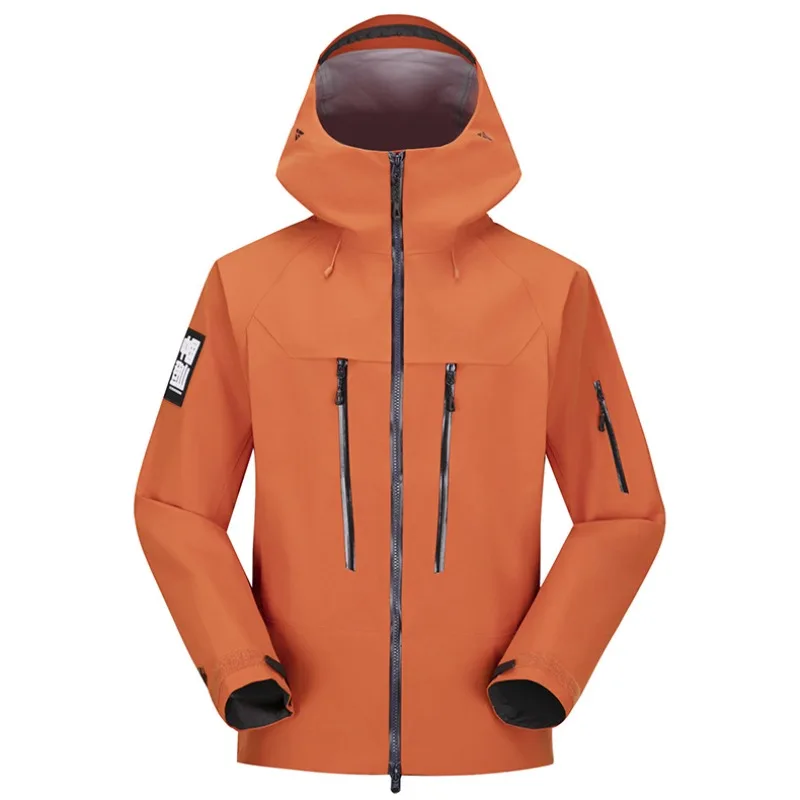 

Waterproof Windbreaker Jacket Men Women, Taped Seam Hardshell Coat for Hiking Camping, Affordable Outdoor Gear