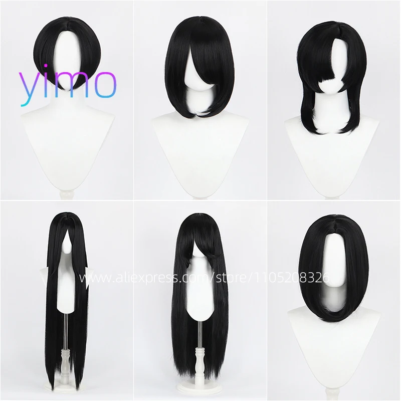 

Универсальные черные парики, длинные короткие средние длинные волосы, мужские и женские базовые волосы для игр, парик для мамы