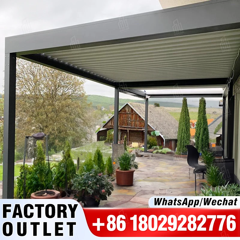 

Factory Price 3x3 Metal Aluminum Alloy Gazebo Waterproof Outdoor Pavilion Bioclimatic Pergola For Garden