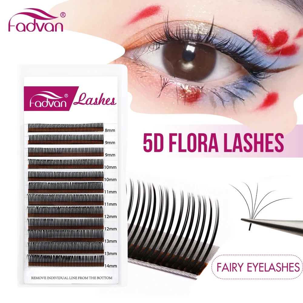 Fadvan 5D Spikes Fairy Flora Lashes Cluster Eyelash Extension Grafting Individual Easy Fan Eyelash Extensions