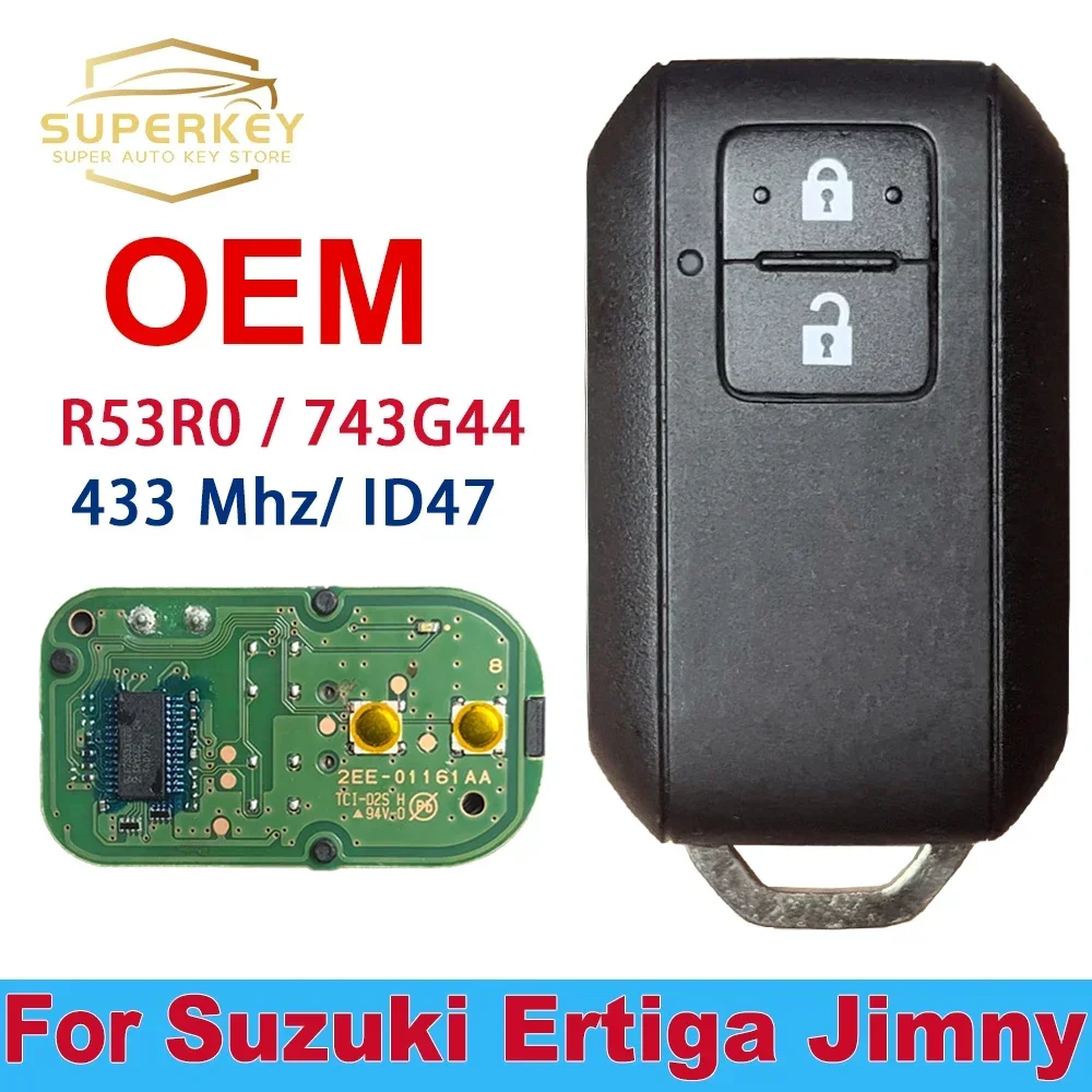 SUPERKEY 100% OEM Original PCB Remote Smart keyless 433MHZ 47 Chip 2 Buttons For Suzuki Ertiga 2018 2019 2020 Vitara Swift