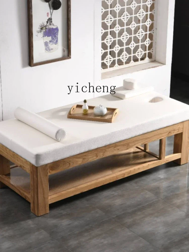 Solid Wood Facial Bed Massage Couch Thai Spa Bed Beauty Salon Massage Dedicated