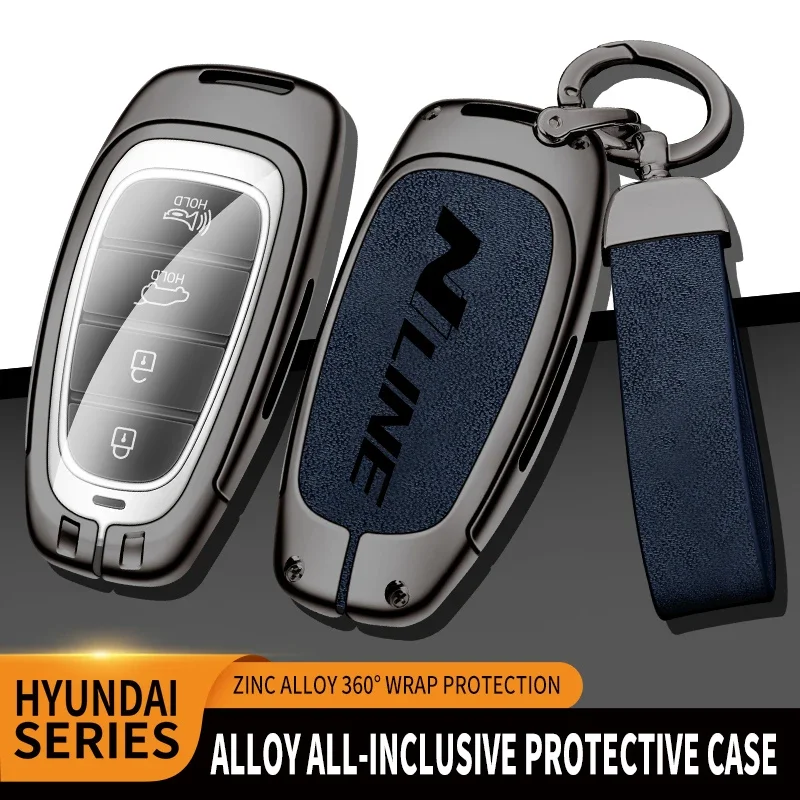 Zinc Alloy Car Key Case Cover Holder Shell For Hyundai NLine Tucson Santafe Sonata Solaris i10 i20 i30 i40 i25 ix35 ELANTRA KONA