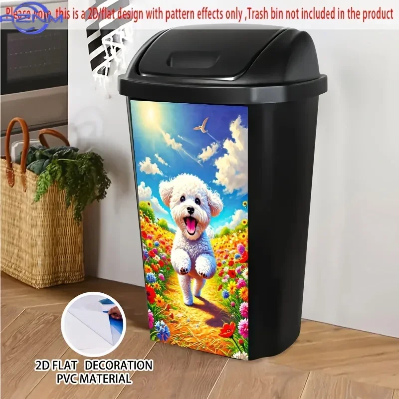 DIY Yard Dustbin Makeover 2D Print Decal Eye‑catching Ornament for Garden Storage Bin