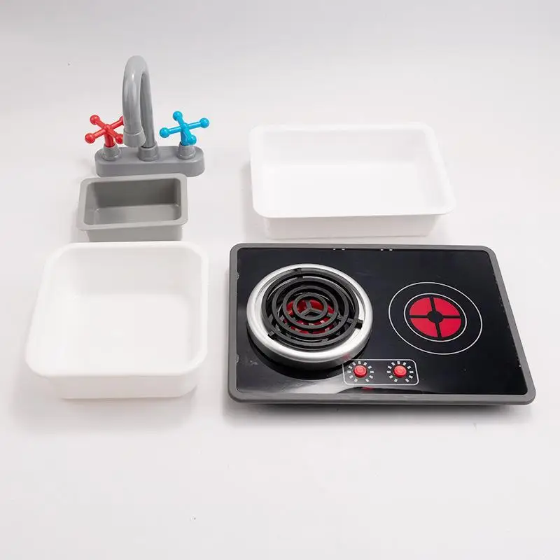Immersive Toddler Kitchen Play Equipment, Induction Cooktop with Sound and Light