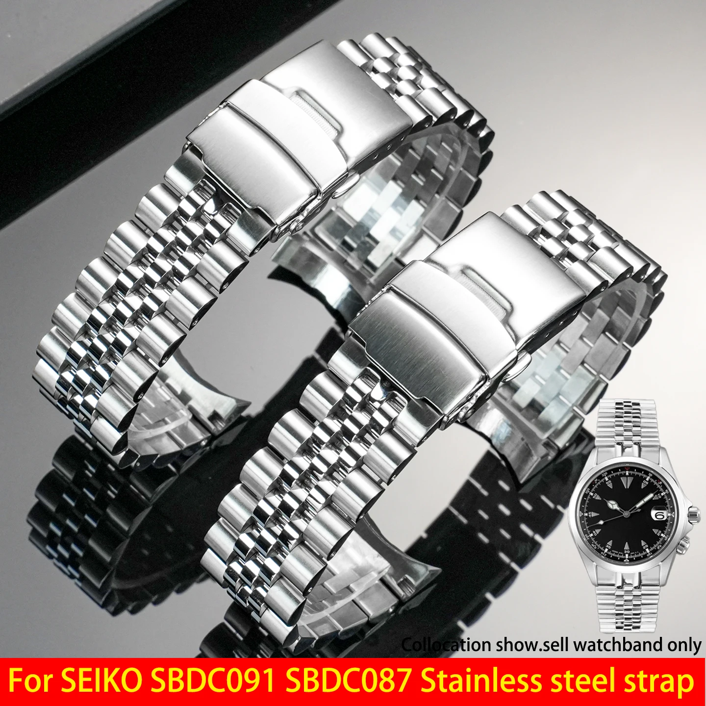 

Ремешок из нержавеющей стали с дугой 20 мм для SEIKO SBDC091 SBDC087 SBDC135 SARB017, мужской модифицированный металлический ремешок для часов с изогнутым концом, браслет