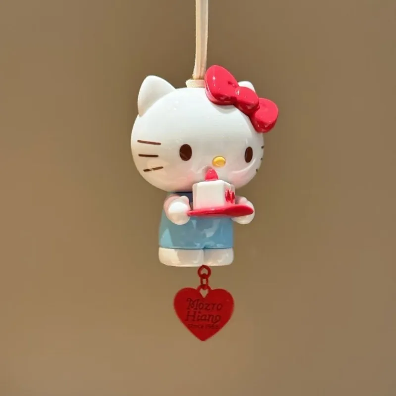 MINISO Hello Kitty coche colgante Kawaii Anime dibujos animados lindos llaveros decoraciones creativas para niño niña niños juguete de regalo de Navidad
