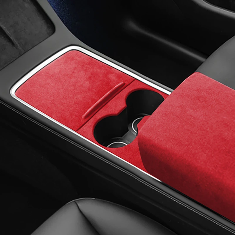 

Suede Central Cups Cover Sheath Shell Black,Red Colour For Tesla Model 3, Model Y 2018 2019 2020 2021 2022