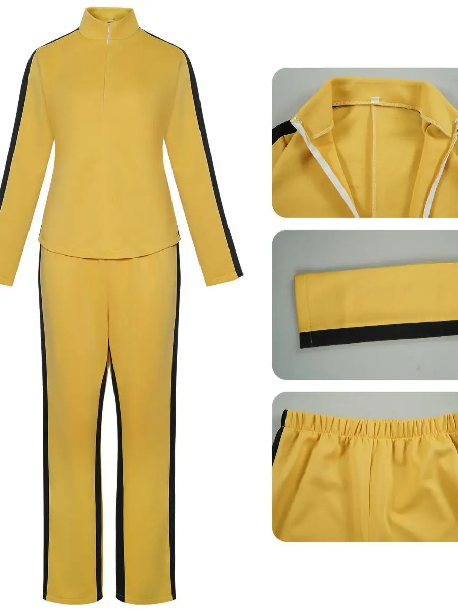 جديد الأصفر KillBill loween العروس تأثيري المرحلة البدلة المرأة العرقية زي مادة النايلون الربيع لا العلامة التجارية المسجلة