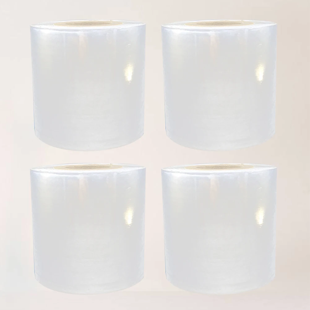 

4pcs Eco-Friendly Pe Stretch 5X14000Cm Heavy-Duty Packing Transparent Plastic Cling Film For Pallets Boxes Suitcases Wrap For