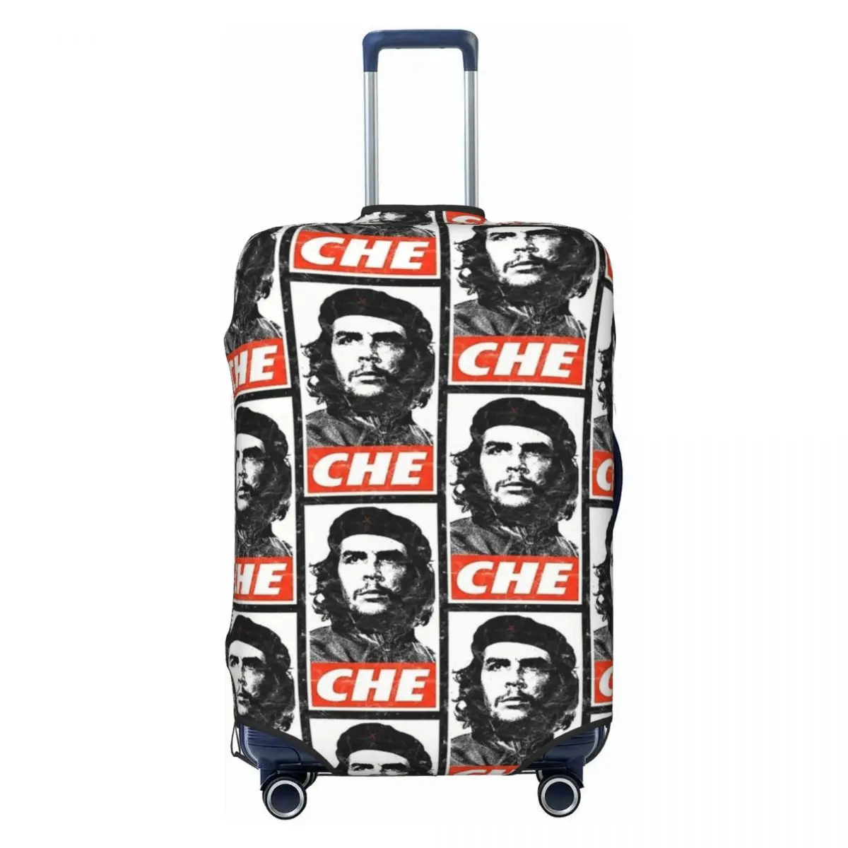 

Che Guevara White Worn Look Suitcase Cover Travel Protection Holiday Useful Luggage Supplies