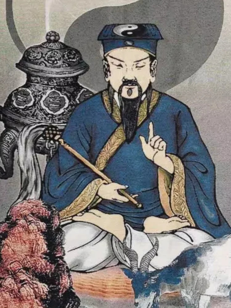 Chinese Taoism Cloth Silk Taoist Real Person Wong Tai Sin Tangka Thangka Home Wall Decoration Hanging Paintings
