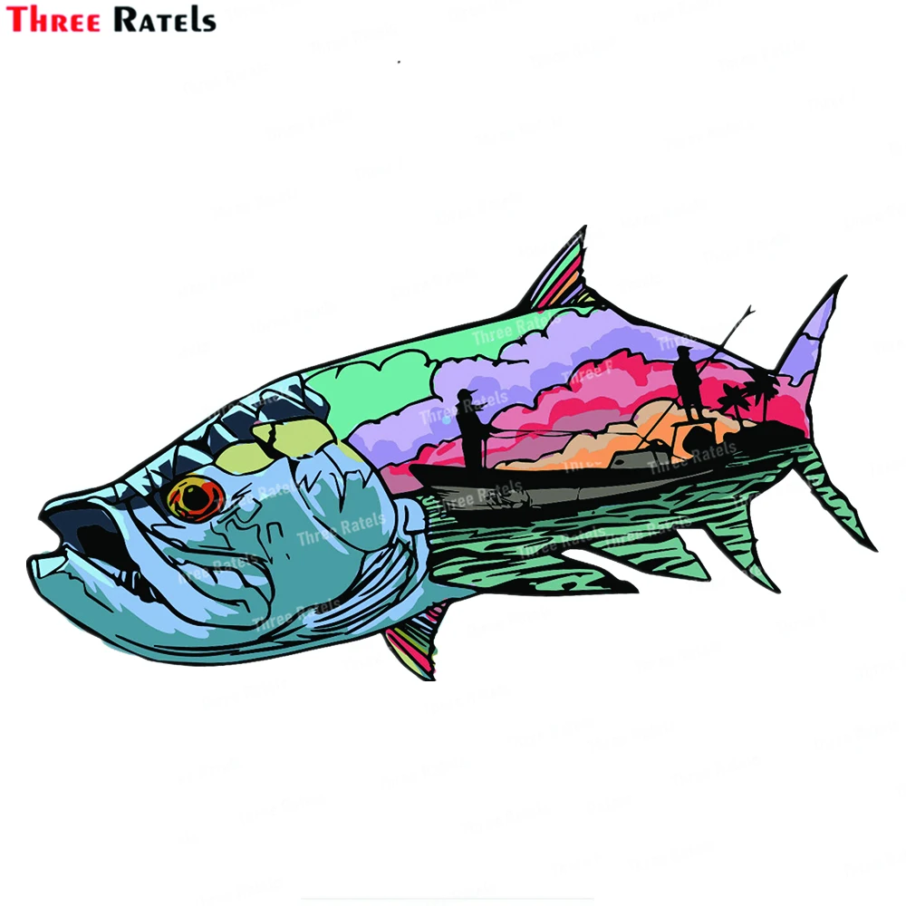 Three Ratels K160 Tarpon Fish Vinyl Car Stickers Laptop Decal Motorcycle Surfboard Decals