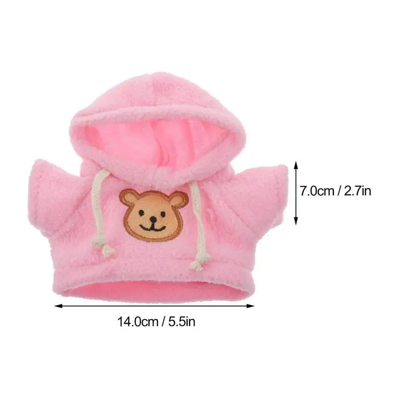 Plush Doll Clothes Bear Dress Up Clothing For Plush Toys Comfortable Toy Outfit Accessories Hoodie Clothes For 6-8 Inch Soft Toy