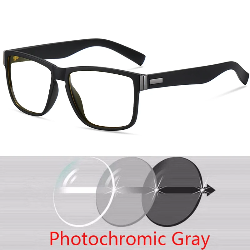 Outdoor Night Vision Lens Myopia Sunglasses Men Polarized Driving Square Prescription Sun Glasses For Man 0 -0.5 -0.75 To -6.0