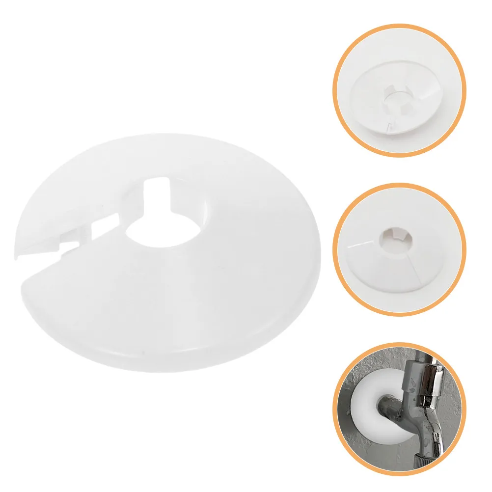 5Pcs Round Water Pipe Collar Covers Decorative Hole Cap Cover PVC Slap Caps Plumbing Flange Toilet Waste