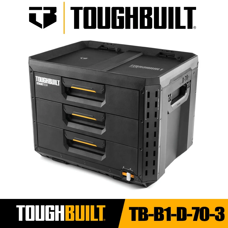 TOUGHBUILT TB-B1-D-70-3 STACKTECH Drawer Black Tool Box Industrial Punk Organizer Parts Box Tougbuilt Tool Box