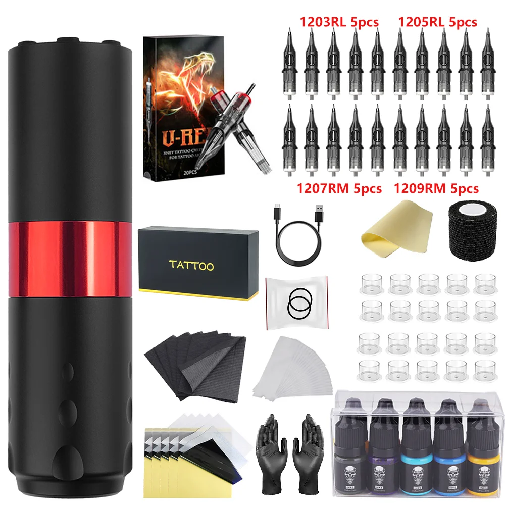 

Tattoo Kit T-Rex Wireless Tattoo Machine Powerful Motor Pen 1800mAh Capacity Battery Strong Coreless Motor for Tattoo Artists