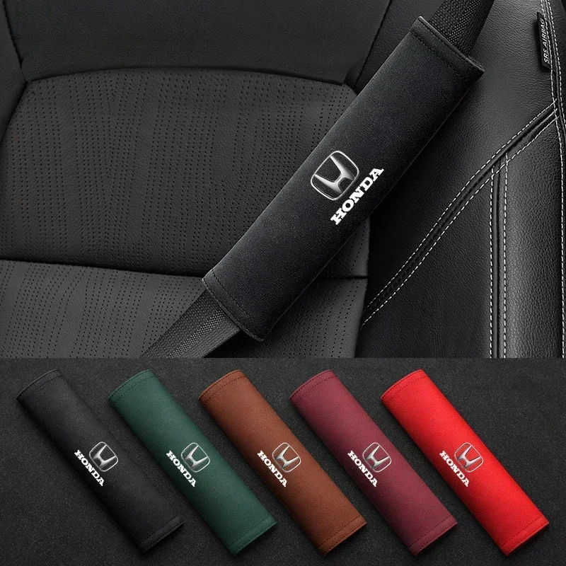 2PCS Car Seat Belt Padding Shoulder Cover for Honda Vezel Insight Fit Jade Pilot City Odyssey HRV Jazz Civic Crosstour Vision