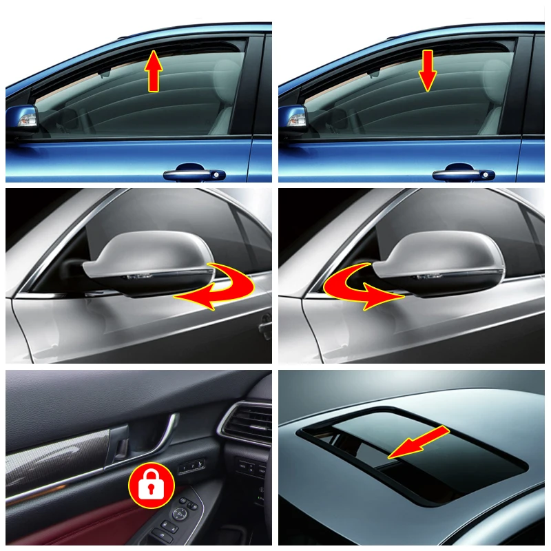 Para 2008-2022 honda accord/civic/Type fechamento da janela do carro automático de fechamento e dobrável espelho retrovisor, acessórios do módulo obd