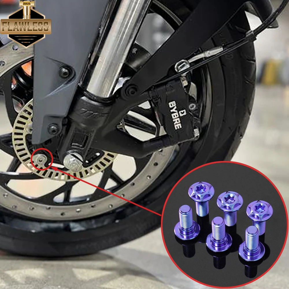 FLAWLESSTI Gr5 perno de titanio disco de freno ABS disco tanque de aceite pinza delantera guardabarros horquilla Pedal deflector perno para KTM 390 250 Duke