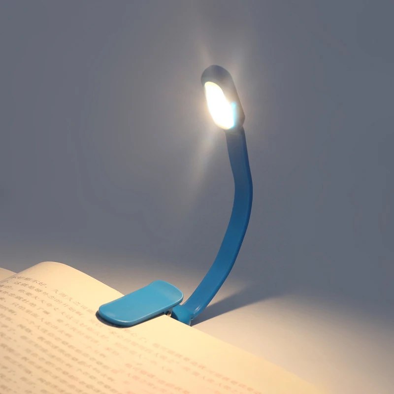 Portable Mini LED Book Night 3 Light Color Adjustable Brightness Clip-On Study Reading Lamp For Travel Bedroom Reading