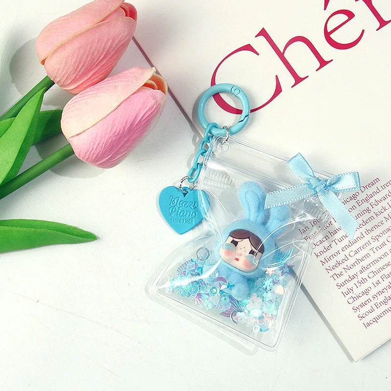 

1PCSNew transparent fine shiny film keychain, mobile phone pendant, student schoolbag pendant, bag pendant