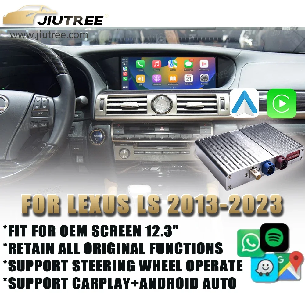 Linux System For Lexus LS 2013-2023 Wireless Apple CarPlay Android Auto Stereo Upgrade Oem screen Retrofit Kit Interface Box