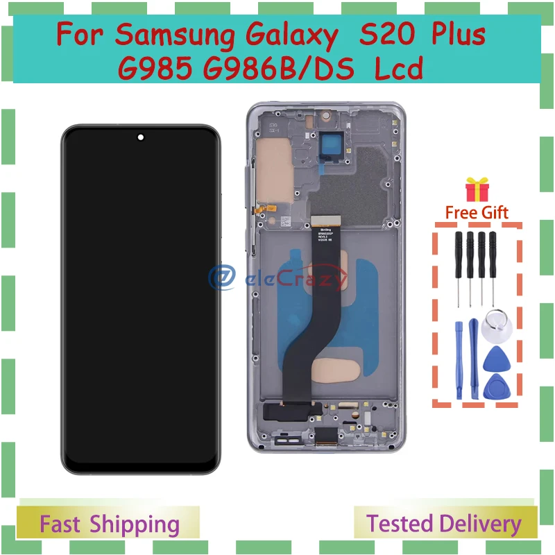 OLED For Samsung Galaxy S20 Plus LCD G985 G986B/DS Display Touch Screen Digitizer S20 Plus LCD SM-G985F Replacement