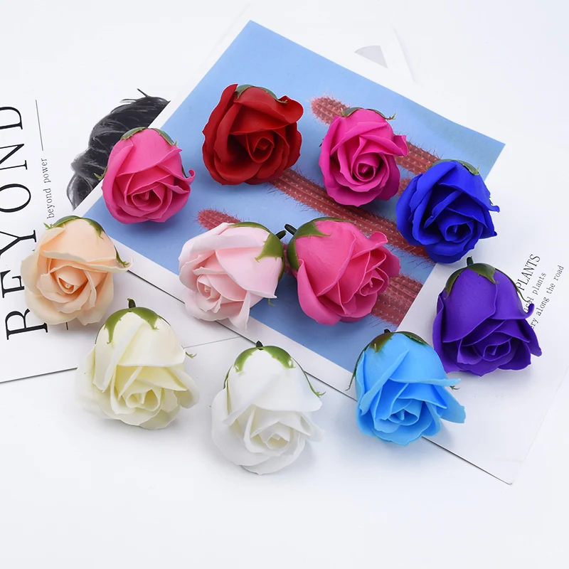 50/100PCS Künstliche Blumen Bade Seife Blume Hause Zimmer Valentinstag Hochzeit Decor Festival Teddybär Rose Braut zubehör – Detail 3