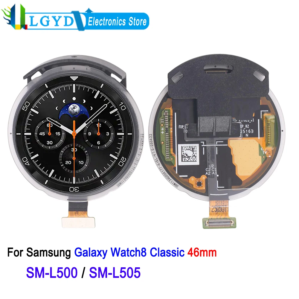 Tela Super AMOLED de 1,3 polegadas para Samsung Galaxy Watch8 Classic 46mm, SM-L500 SM-L505, Peça de Substituição para Display Touch Screen