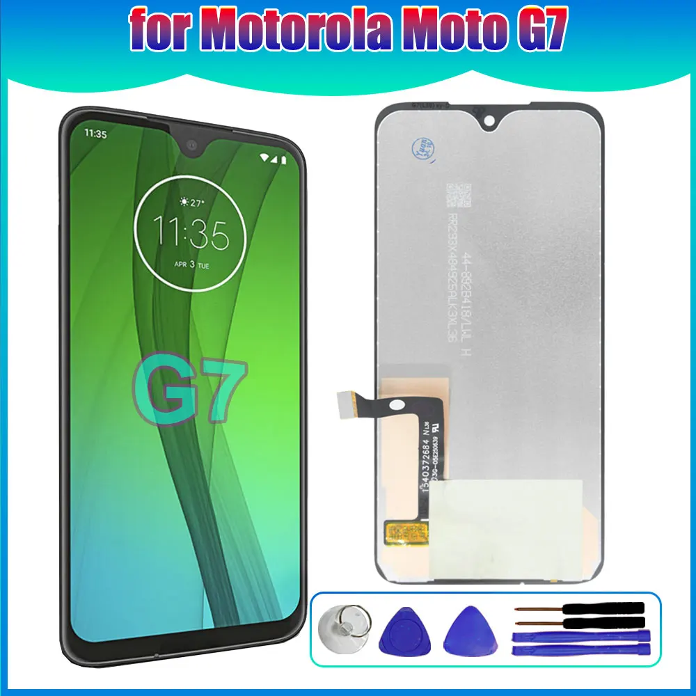 LCD for Motorola Moto G7 LCD Display Touch Screen Digitizer Replacement Assembly for Moto G7 XT1962 Phone LCD Screen with Frame