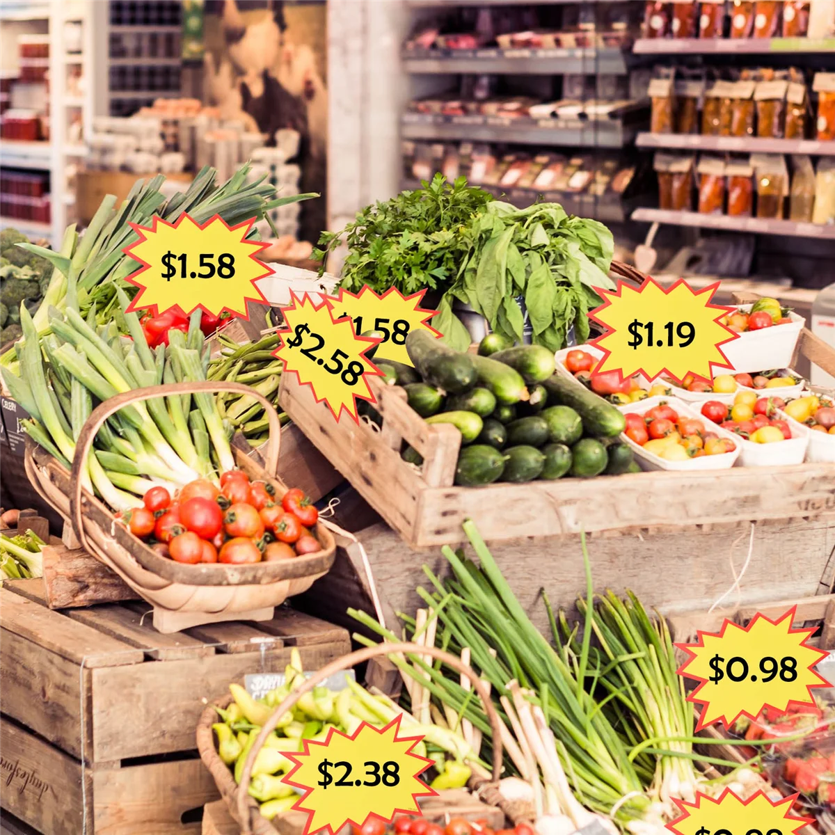 Panneau publicitaire de supermarché, vente à gauche, étiquettes de prix, promotion, 10 pièces