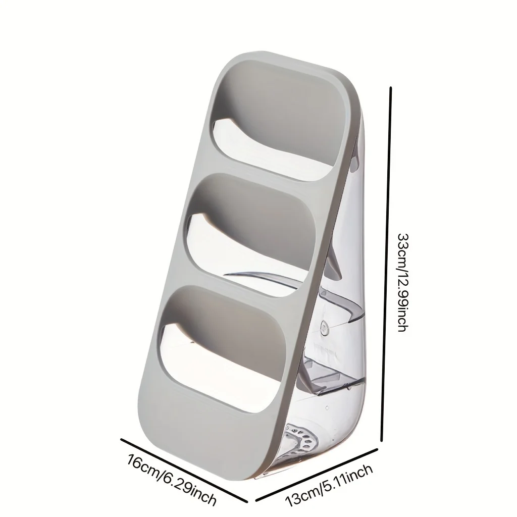 1pc Utensil Rack, Home Chopsticks Fork Knife Storage Rack, 3-Grids Washable Wall-mounted Desktop Shelf Threeopsticks Cage, Kitc