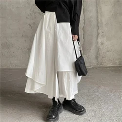 MEXZT Gothic Asymmetrical Cargo Skirts Women Streetwear Punk Irregular High Waist A Line Pleated Skirt Korean Hip Hop Midi Skirt